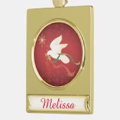 Witte stip verguld banner ornament (Links)