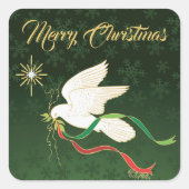 Witte stip vierkante sticker (Voorkant)