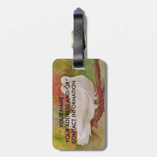 Witte stippen bagagelabel (Achterkant verticaal)