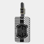 Witte Stippen Bagagelabel (Voorkant verticaal)
