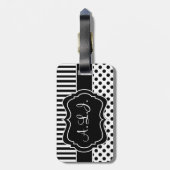 Witte Stippen Bagagelabel (Achterkant verticaal)
