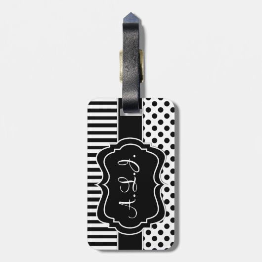 Witte Stippen Bagagelabel (Achterkant verticaal)