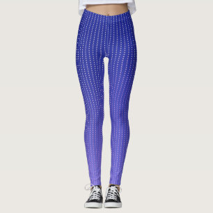 Witte stippen blauw patroon leggings