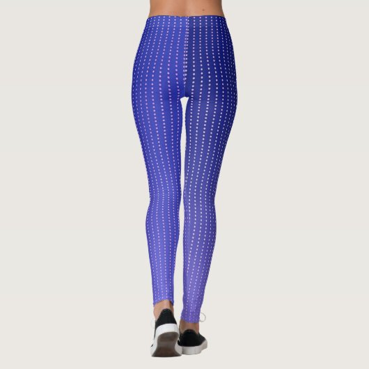 Witte stippen blauw patroon leggings (Achterkant)
