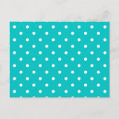 Witte stippen, Blauwgroen Polka Dot Pattern. Briefkaart (Voorkant)