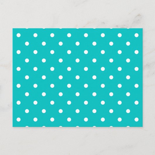 Witte stippen, Blauwgroen Polka Dot Pattern. Briefkaart (Voorkant)