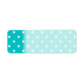 Witte stippen, Blauwgroen Polka Dot Pattern. Etiket (Voorkant)