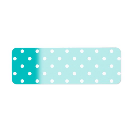 Witte stippen, Blauwgroen Polka Dot Pattern. Etiket (Voorkant)