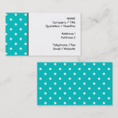 Witte stippen, Blauwgroen Polka Dot Pattern. Visitekaartje (Voorkant / Achterkant)
