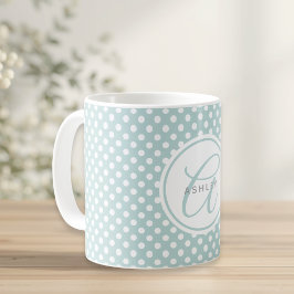 Witte Stippen Custom Initiele Naam Cadeau Koffiemok