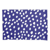 Witte Stippen Donkerblauw Kussensloop (Voorkant-Links)