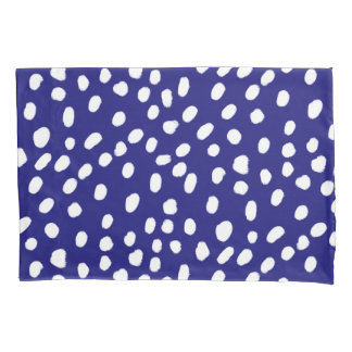 Witte Stippen Donkerblauw Kussensloop