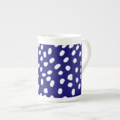 Witte Stippen Donkerblauw Porselein Kop (Voorkant rechts)