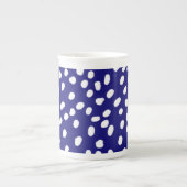 Witte Stippen Donkerblauw Porselein Kop (Voorkant)