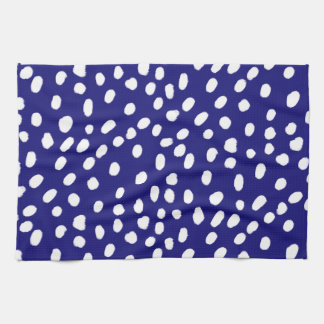 Witte Stippen Donkerblauw Theedoek