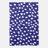 Witte Stippen Donkerblauw Theedoek (Verticaal)