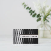 Witte Stippen Elegant Modern Black Visitekaartje (Staand voorkant)