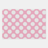 Witte Stippen en roze achtergrond Inpakpapier Vel (Voorkant 2)