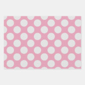 Witte Stippen en roze achtergrond Inpakpapier Vel (Voorkant)