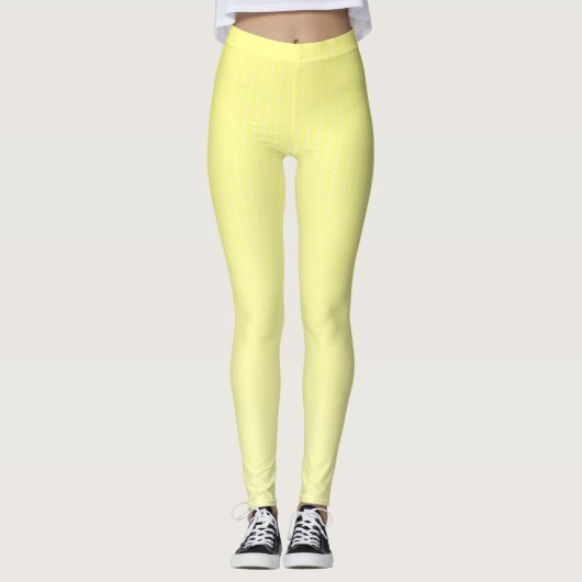 Witte stippen geel patroon leggings (Voorkant)