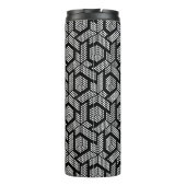 Witte stippen geometrisch patroon thermische tumbl thermosbeker (Achterkant)