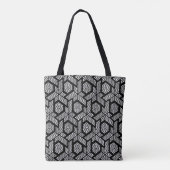 Witte stippen geometrische canvas tas (Achterkant)