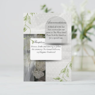 Witte Stippen Groene Huwelijksdecoratie Informatiekaartje