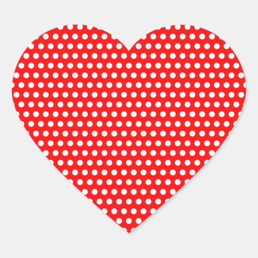 Witte Stippen Hart Sticker (Voorkant)