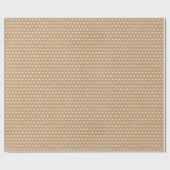 Witte Stippen in nood op Faux Rustic Brown Kraft Cadeaupapier (Vlak)