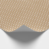 Witte Stippen in nood op Faux Rustic Brown Kraft Cadeaupapier (Hoek)