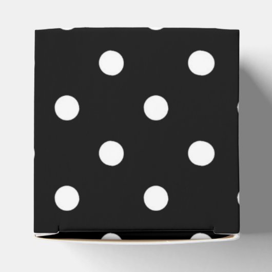 Witte stippen medium op zwart bedankdoosjes (Bovenkant)