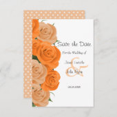 Witte Stippen met Oranje Rozen - Sla de datum op Save The Date (Voorkant / Achterkant)