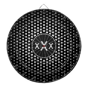 Witte Stippen Modern Monogram Dartbord