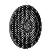 Witte Stippen Modern Monogram Dartbord (Voorkant Links)