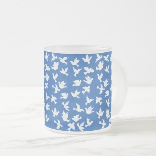 Witte stippen Mok van glas (Voorkant rechts)