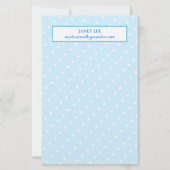 Witte Stippen Op Aangepast Blauw Briefpapier  (Voorkant)