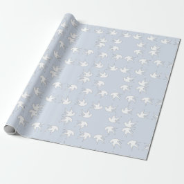 witte stippen op blauw cadeaupapier