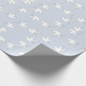 witte stippen op blauw cadeaupapier (Hoek)