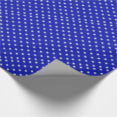 witte stippen op blauw cadeaupapier (Hoek)
