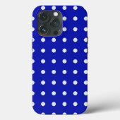 witte stippen op blauw Case-Mate iPhone case (Achterkant)