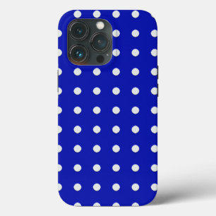 witte stippen op blauw iPhone 13 pro hoesje