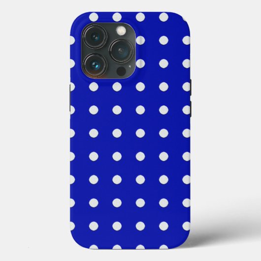 witte stippen op blauw Case-Mate iPhone case (Achterkant)