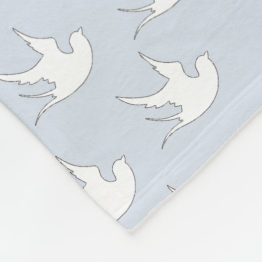 witte stippen op blauw fleece deken (Hoek)