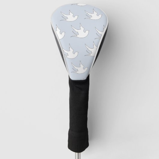 witte stippen op blauw golfheadcover (Voorkant)
