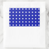 witte stippen op blauw rechthoekige sticker (Tas)