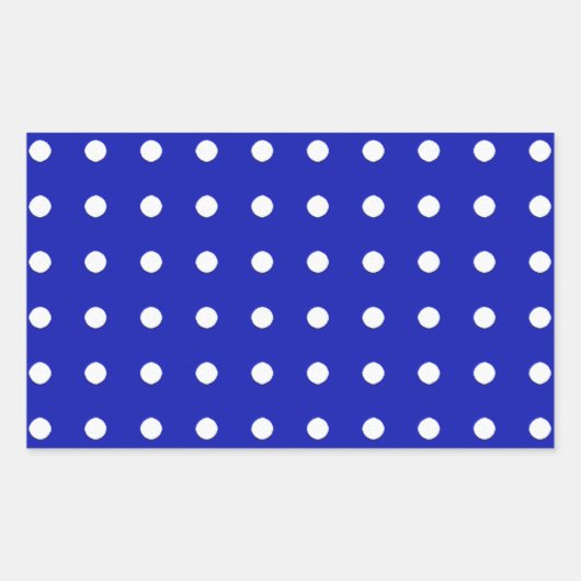 witte stippen op blauw rechthoekige sticker (Voorkant)