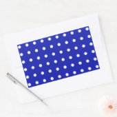 witte stippen op blauw rechthoekige sticker (Envelop)
