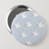 witte stippen op blauw ronde button 4,0 cm (Voorkant /achterkant)