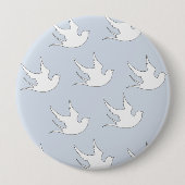 witte stippen op blauw ronde button 4,0 cm (Voorkant)