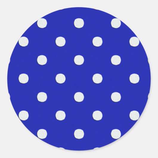 witte stippen op blauw ronde sticker (Voorkant)